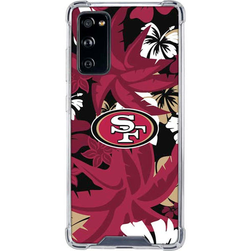 NFL San Francisco 49ers Tropical Print Galaxy S20 FE Clear Case